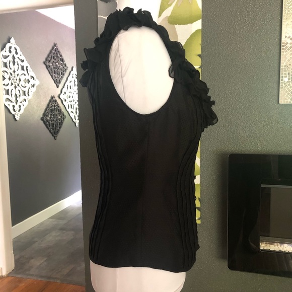 bebe Black Ruffle Top - Picture 4 of 7